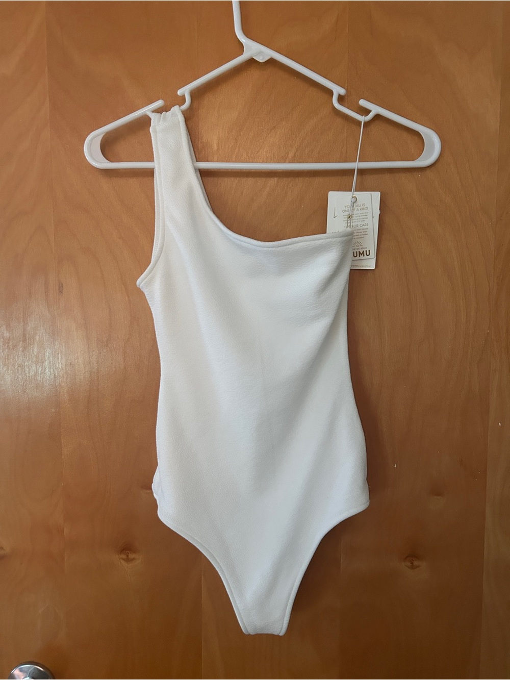 NTW MUMU One-Shoulder White Bodysuit